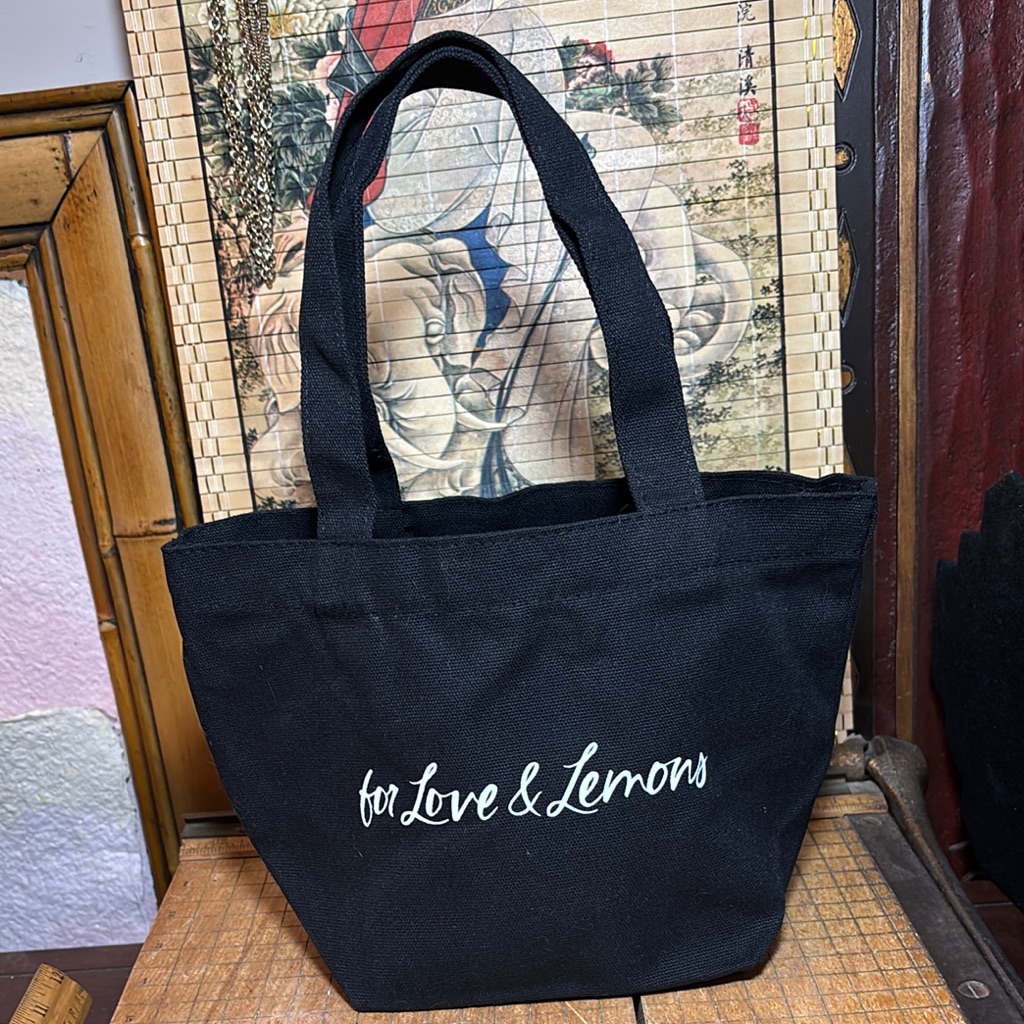 For Love And Lemons Black Mini Tote Bag 10.5”Lx6.5”Hx5.75”W
